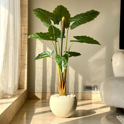 Artificial Green Shade Alocasia Zebrina Plant Without Pot | 4 Feet