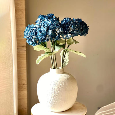 Beautiful Artificial Blue Ombre Hydrangea Stem Without Vase | 3 Feet