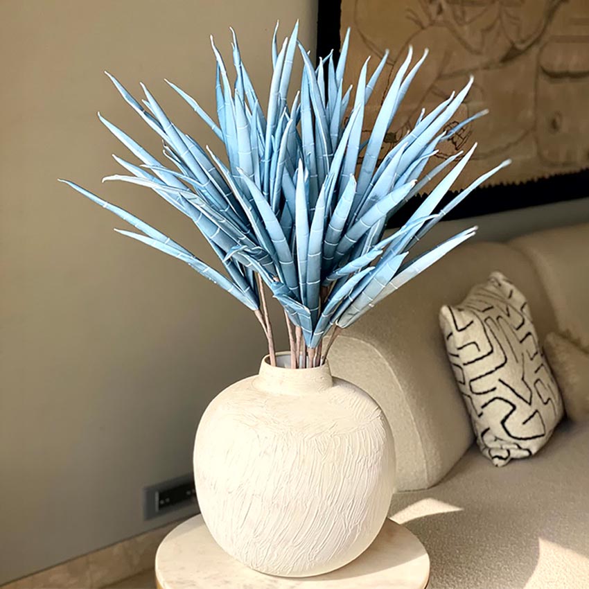 Serene Artificial Blue Ombre Bamboo Stalk Without Vase | 3.3 Feet