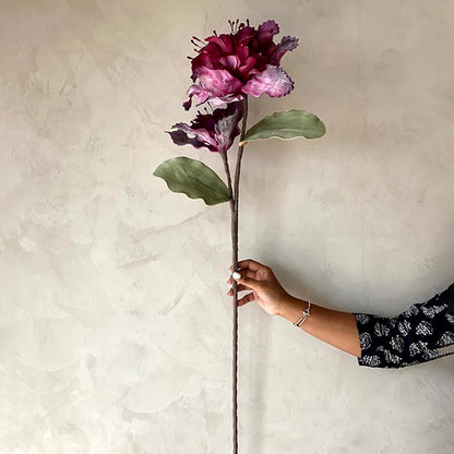 Vibrant Artificial Magenta Ombre Rose Bay Stem Without Vase | 3 Feet