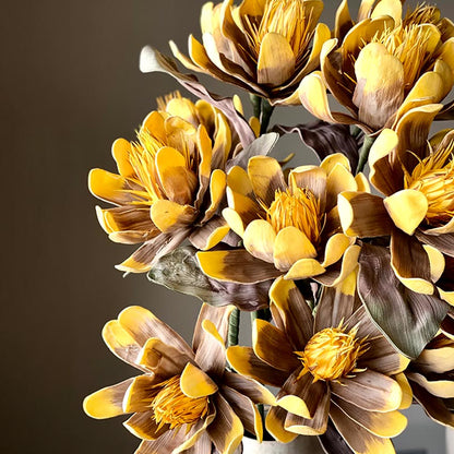 Warm Artificial Amber Ombre Corolla Stem Without Vase | 3.5 Feet