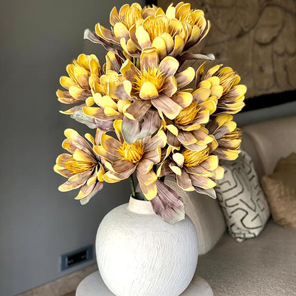 Warm Artificial Amber Ombre Corolla Stem Without Vase | 3.5 Feet
