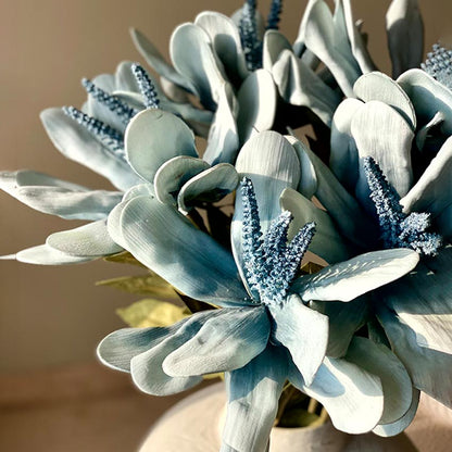 Serene Artificial Blue Lily Flower Stem Without Vase | 2.1 Feet