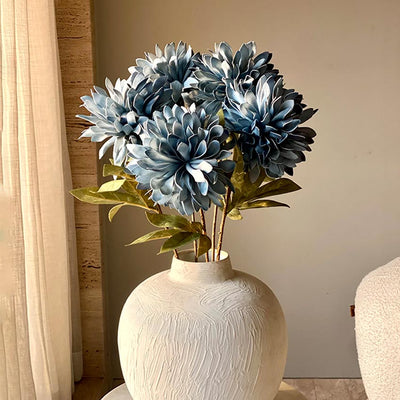 Striking Artificial Blue Dali Dahlia Stem Without Vase | 2.4 Feet