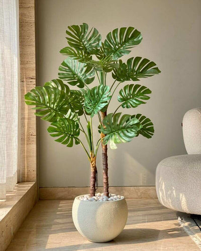 Artificial Dual Monstera Plant | 4 Feet | Pot not included