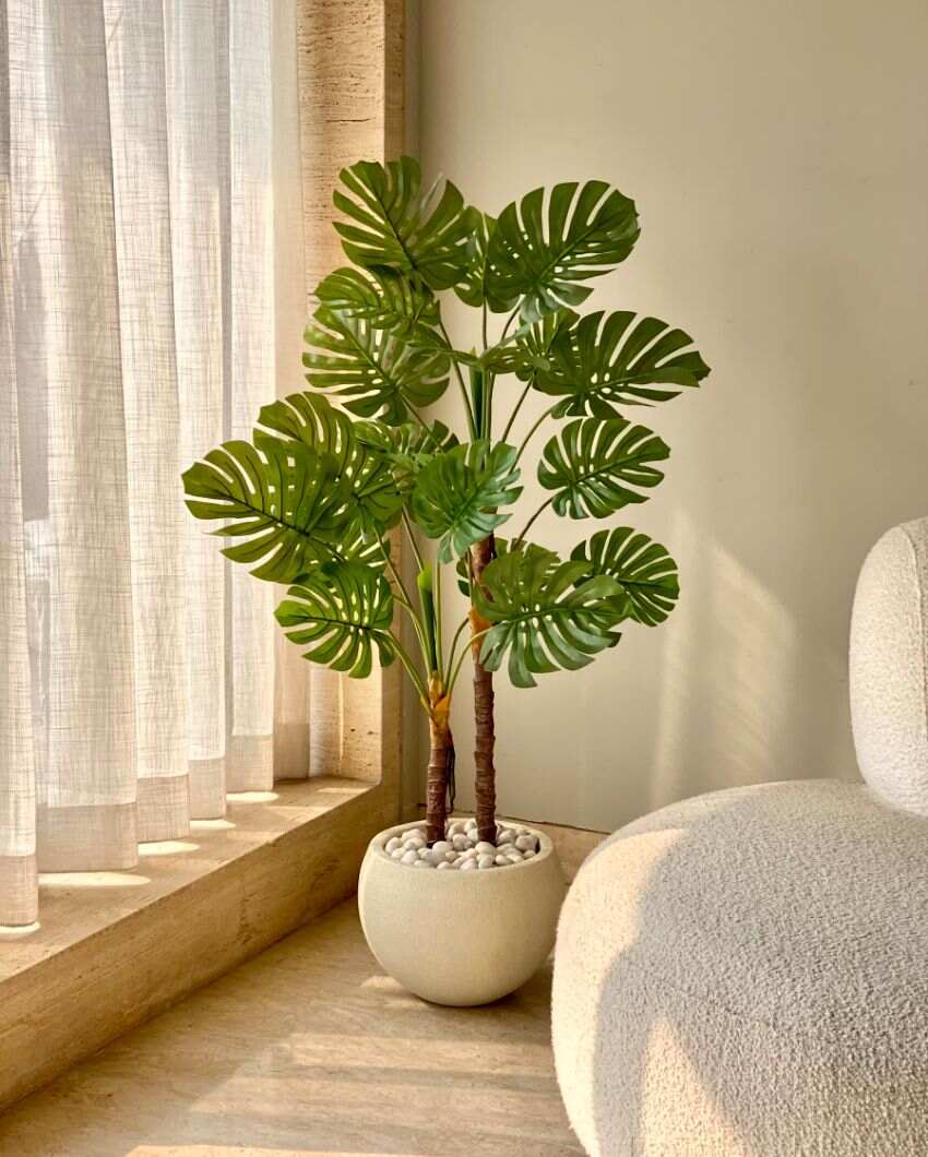 Artificial Dual Monstera Plant | 4 Feet | Pot not included