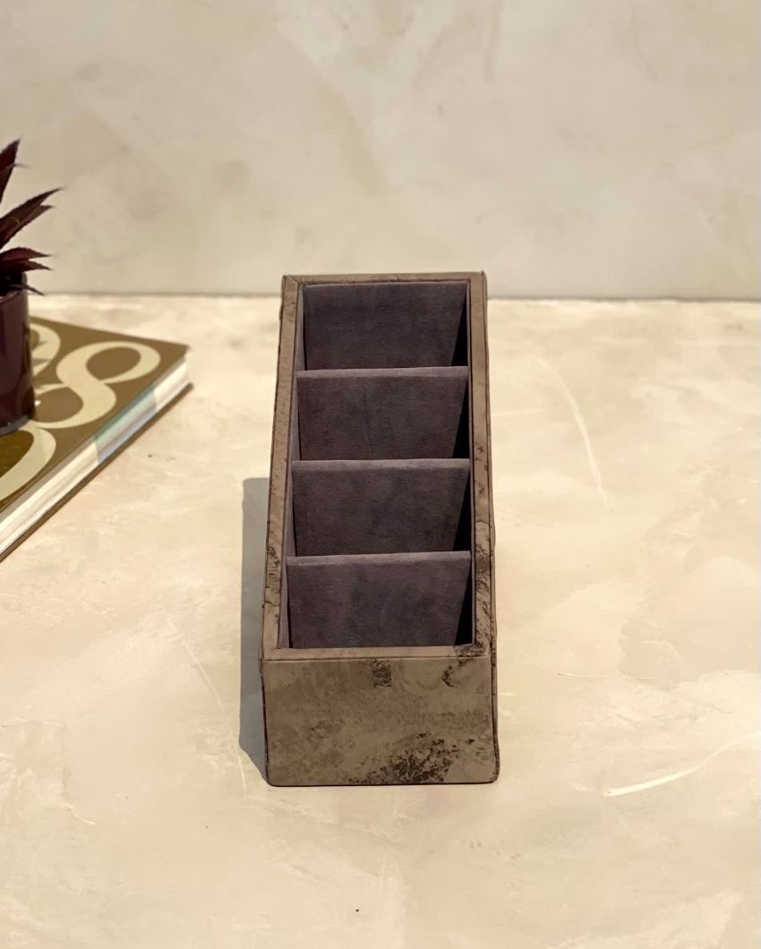 Organized Matte Coated Remote Holder 4 Slot Multi-Slot | 8 x 4 x 8 inches