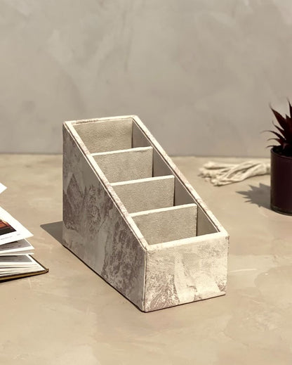 Organized Matte Coated Remote Holder 4 Slot Multi-Slot | 8 x 4 x 8 inches