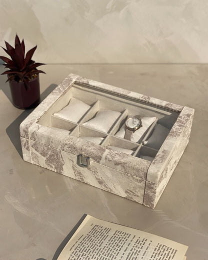 Luxury Matte Finished Wooden Watch Box 8 Slots Display Case | 11 x 8 x 4 inches