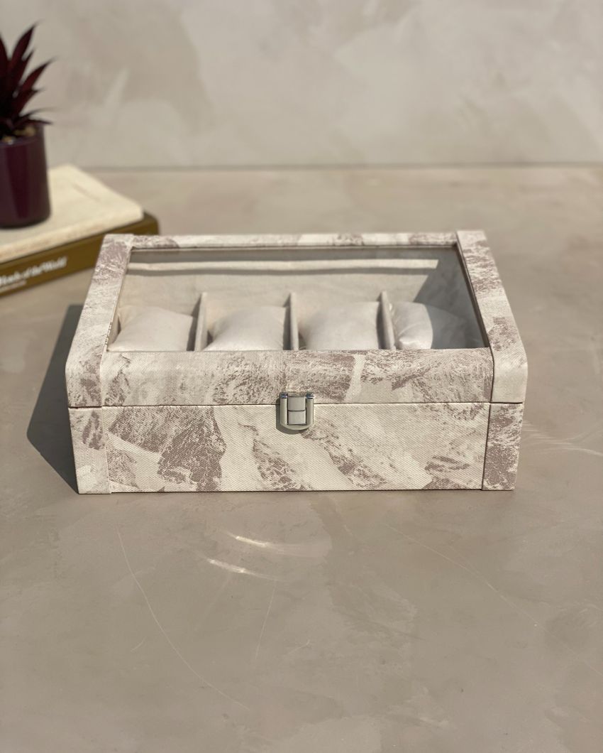 Luxury Matte Finished Wooden Watch Box 8 Slots Display Case | 11 x 8 x 4 inches