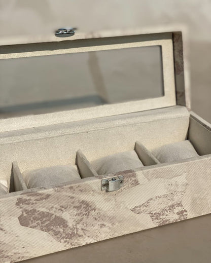 Luxury Matte Wooden Watch Box 4 Slots Display Case | 11 x 5 x 4 inches