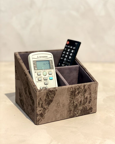 Organized Matte Coated Remote Holder 3 Slot Multi-Function | 6 x 5 x 5 inches