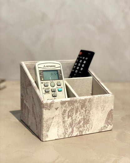 Organized Matte Coated Remote Holder 3 Slot Multi-Function | 6 x 5 x 5 inches