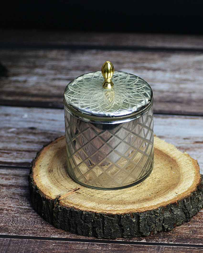 Luxury Jasmine Scented Diamond Glass Jar Candle | 3 x 5 inches