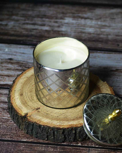 Luxury Jasmine Scented Diamond Glass Jar Candle | 3 x 5 inches