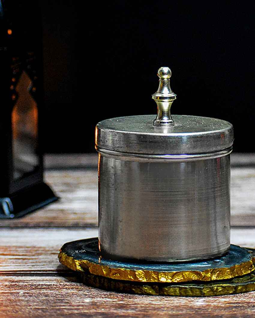 Tranquil Lavender Scented Silver Metal Jar Candle | 3 x 4 inches