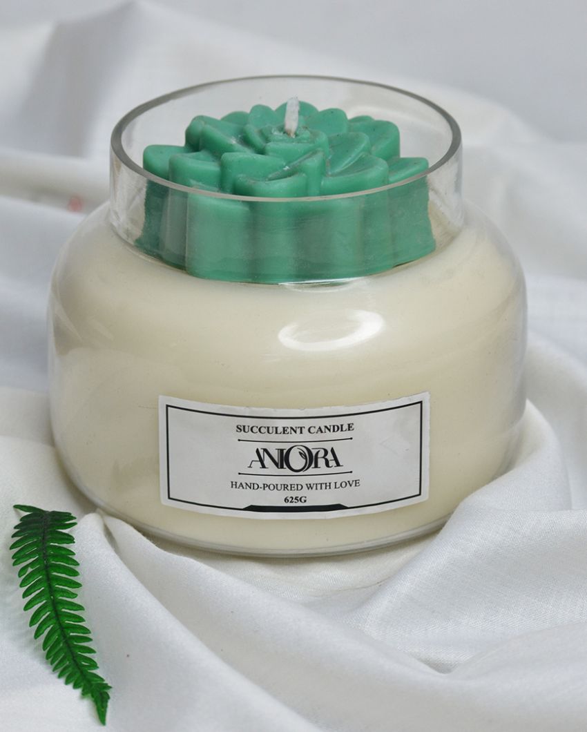 Ocean Breeze Scented Succulent Soy Wax Jar Candle | 5 x 4 inches