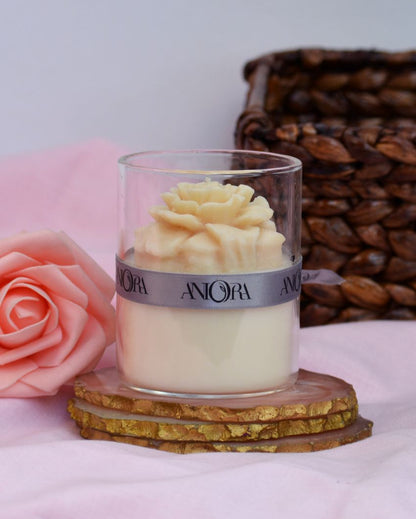 Oud Scented Floral Design Soy Wax Jar Candles | Set of 2 | 3 x 4 inches