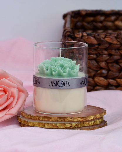 Ocean Breeze Scented Floral Design Soy Wax Jar Candles | Set of 2 | 3 x 4 inches