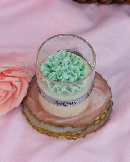 Ocean Breeze Scented Floral Design Soy Wax Jar Candles | Set of 2 | 3 x 4 inches