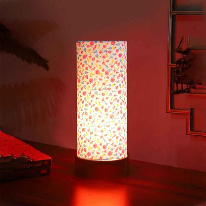 Stylish Multicolor Wood & Cotton Table Lamp with Shade Without Bulb | 5 x 11 inches