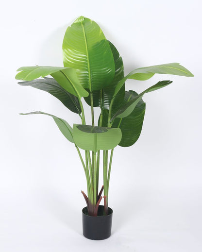 Artificial Bird Of Paradise Plastic Plants Banana With Black Pot