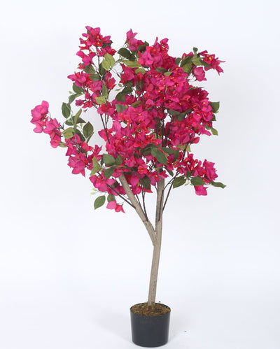 Artificial Bougainvillea Plastic Plant With Black Pot | 4 Feet