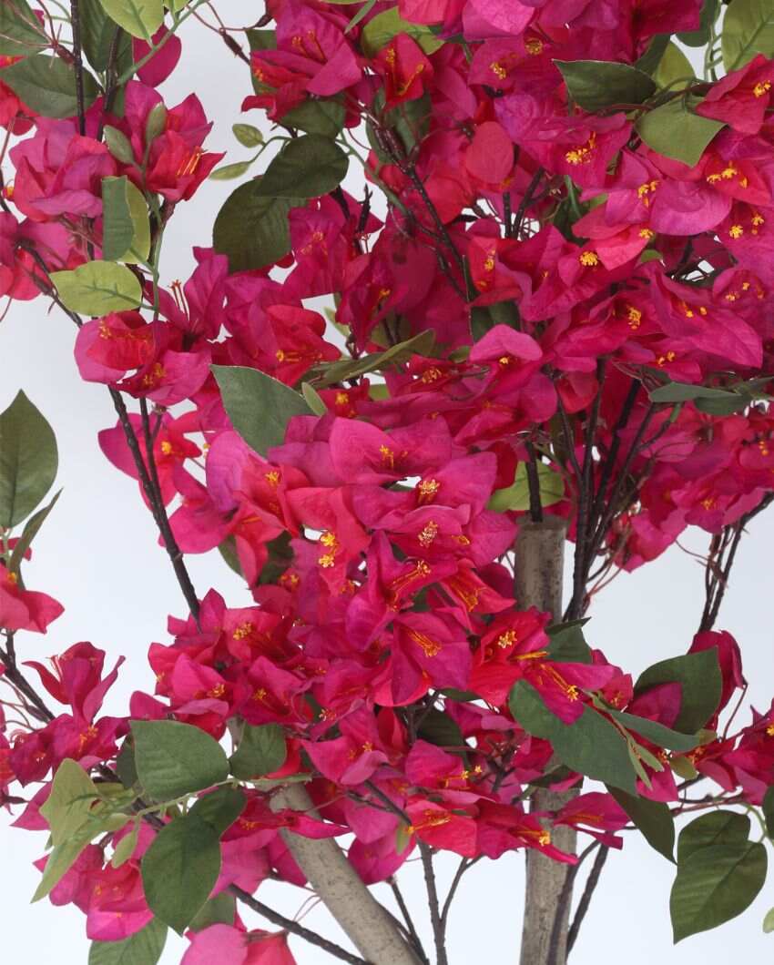 Artificial Bougainvillea Plastic Plant With Black Pot | 4 Feet