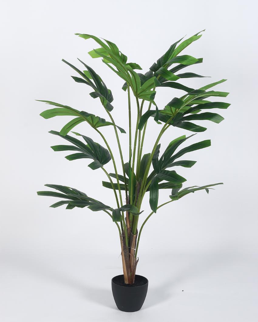 Rabish Palm Artificial Plant with Black Pot | 4 ft