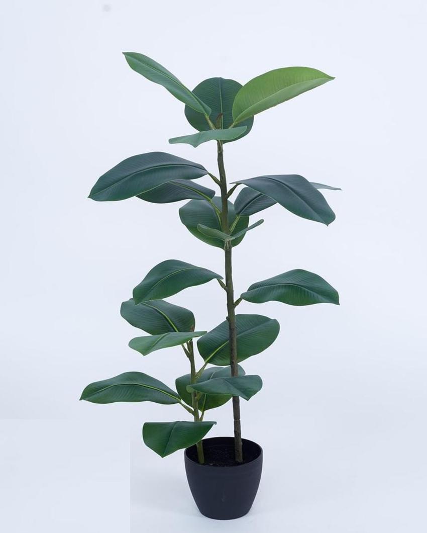 Rubber Real Touch Artificial Plant with Black Pot | 4 ft