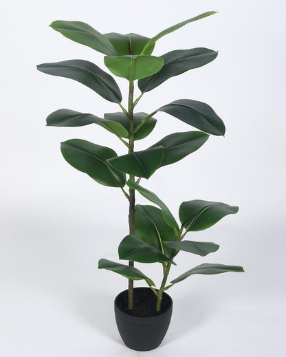 Rubber Real Touch Artificial Plant with Black Pot | 4 ft