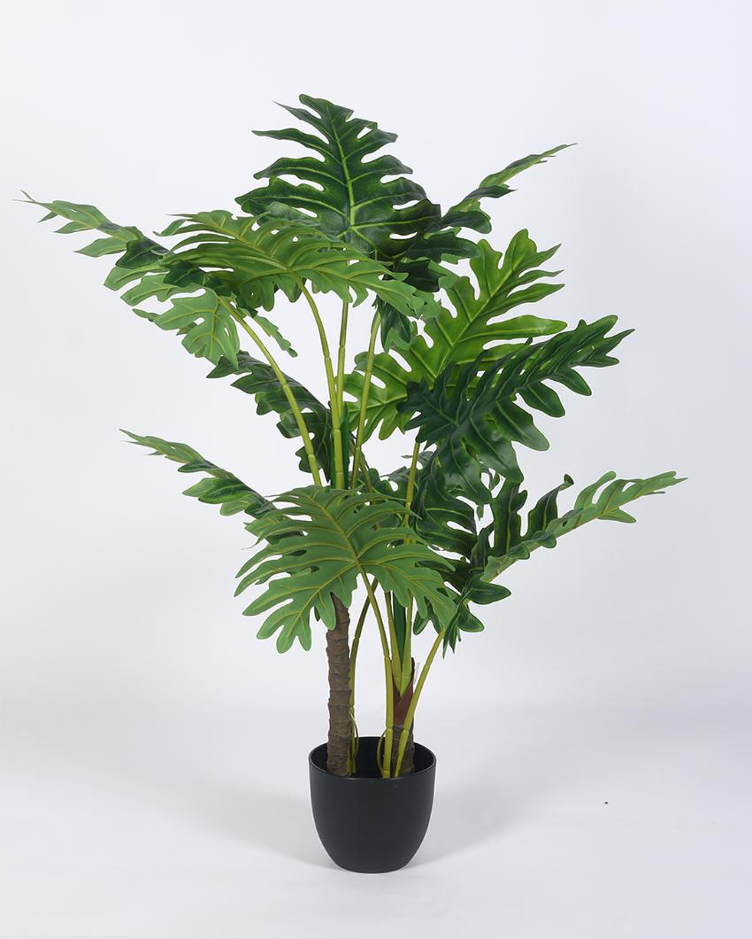 Happy Philo Real Touch Artificial Plant with Black Pot | 4 ft