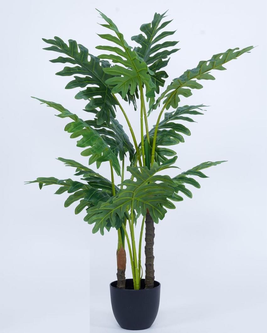 Happy Philo Real Touch Artificial Plant with Black Pot | 4 ft