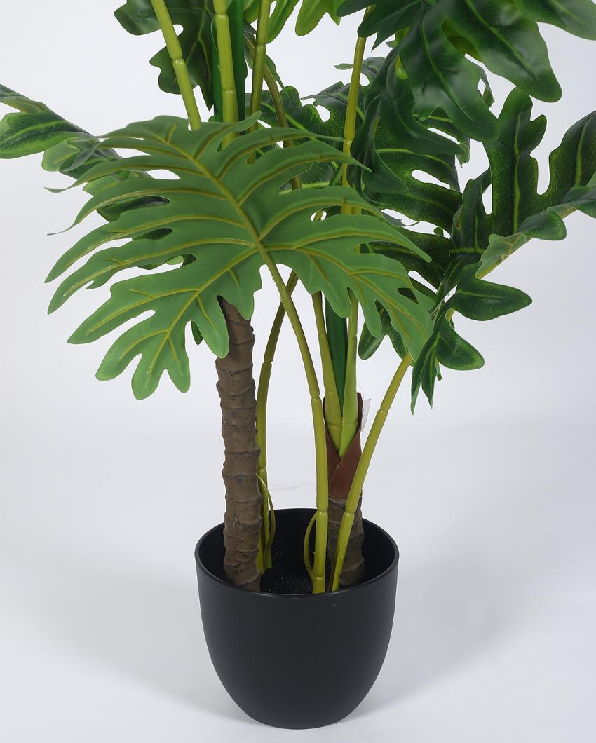 Happy Philo Real Touch Artificial Plant with Black Pot | 4 ft