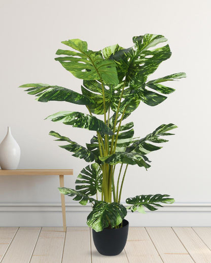 Monstera Real Touch Artificial Plant with Black Pot | 4 ft