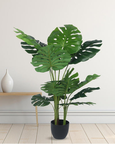 Monstera Real Touch Artificial Plant with Black Pot | 4 ft