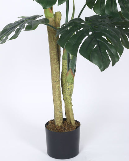 Artificial Monstera Plastic Plants With Black Pot | 4 Feet