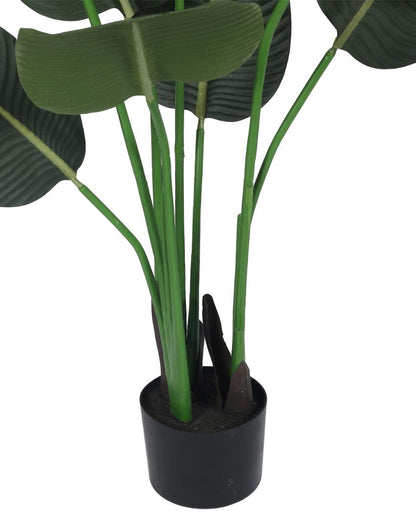 Bird of Paradise Banana Artificial Plant with Black Pot | 4 ft