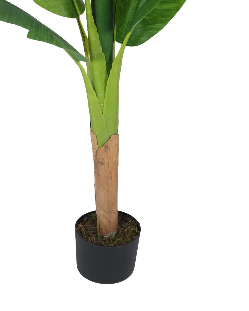 Banana Artificial Plant with Black Pot | 4 ft