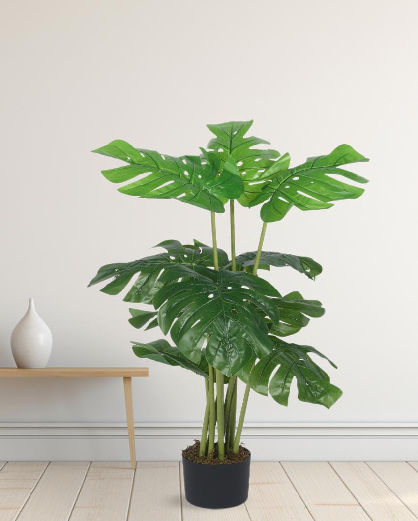 Monstera Artificial Plant with Black Pot | 4 ft