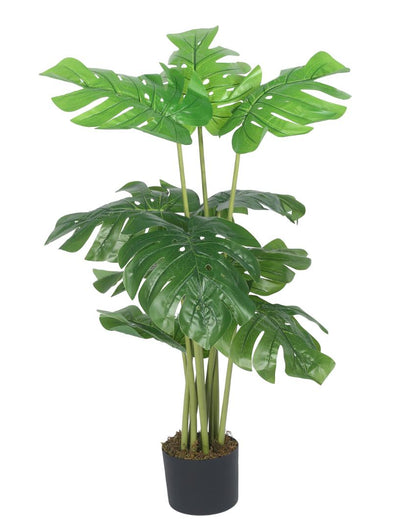 Monstera Artificial Plant with Black Pot | 4 ft