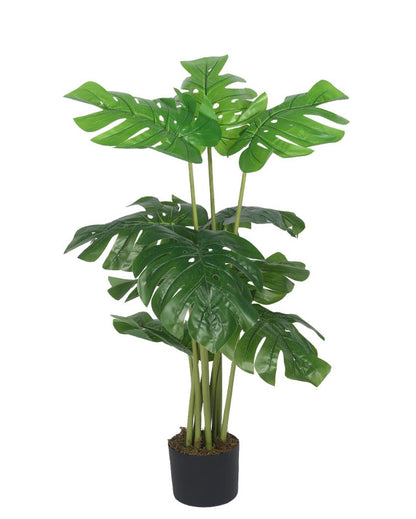 Monstera Artificial Plant with Black Pot | 4 ft