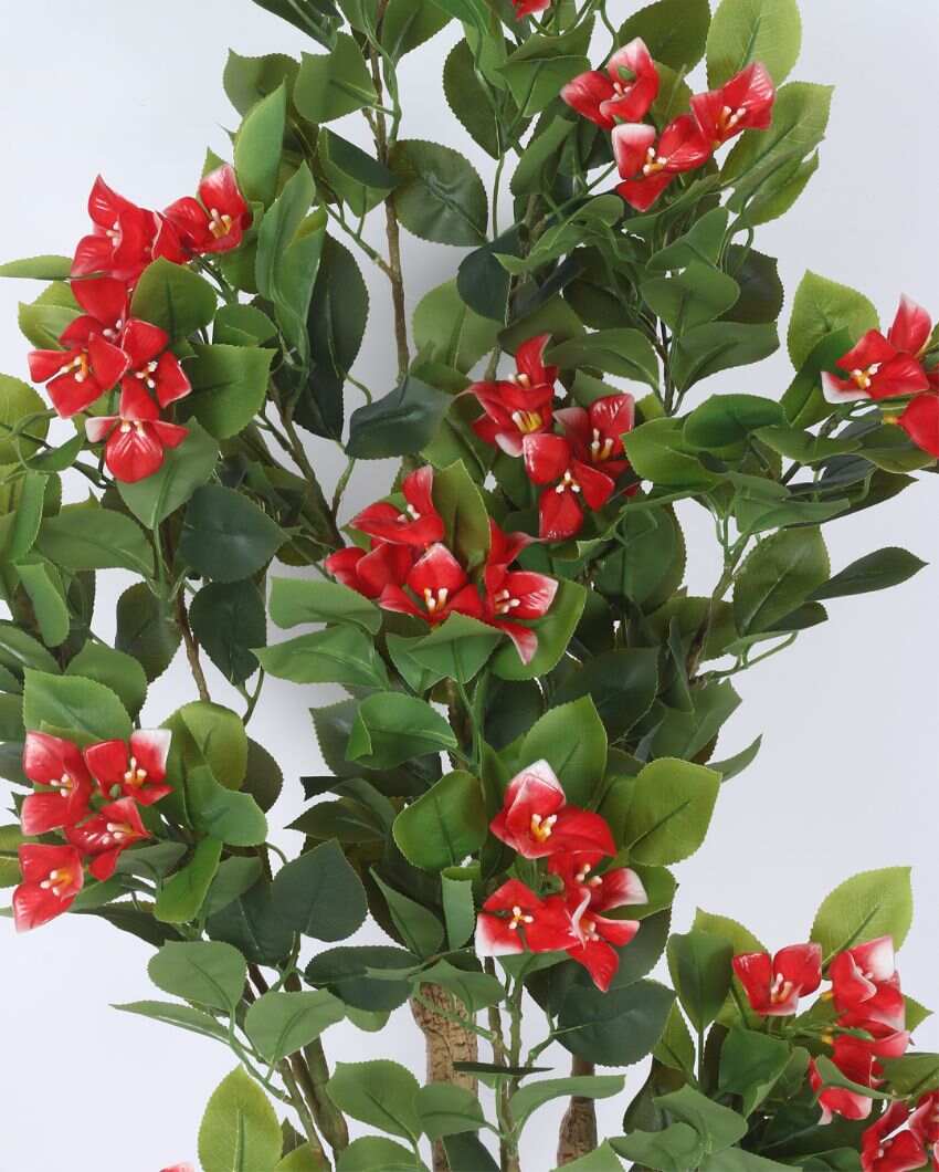 Artificial Real Touch Plastic Bougainvillea Plants With Black Pot