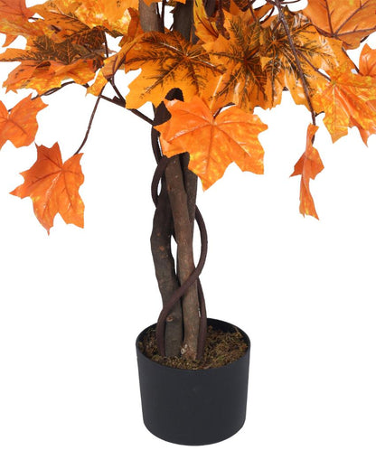 Maple Fake Artificial Plant with Black Pot | 4 ft