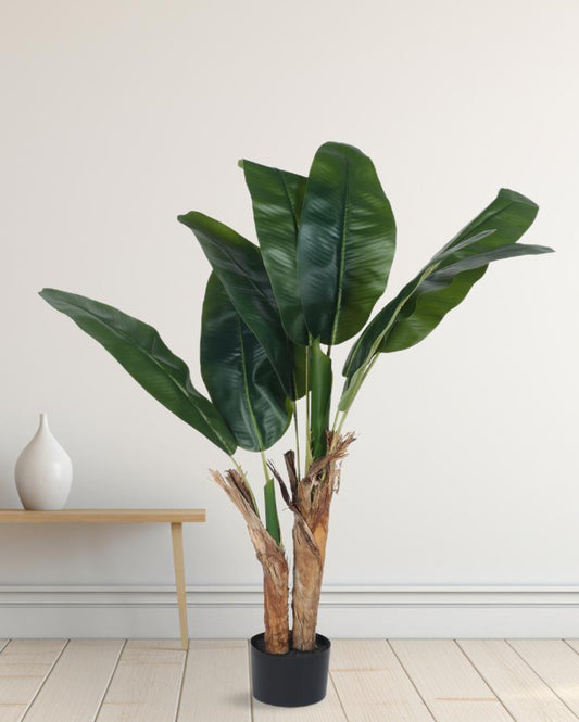 Banana Real Touch Artificial Plant with Black Pot | 5 ft