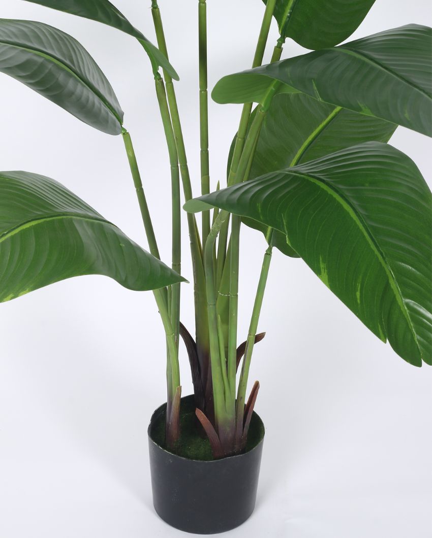 Artificial Bird Of Paradise Plastic Plants Banana With Black Pot