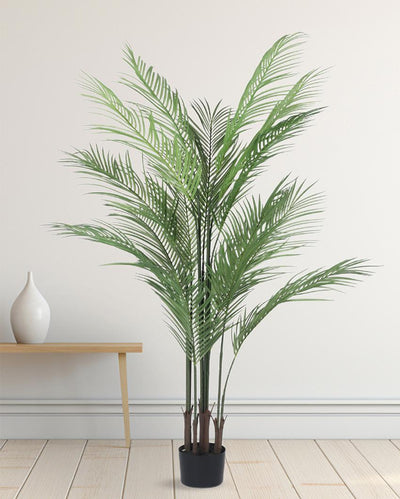 Premium Areca Palm Real Touch Artificial Plant with Black Pot | 5 ft