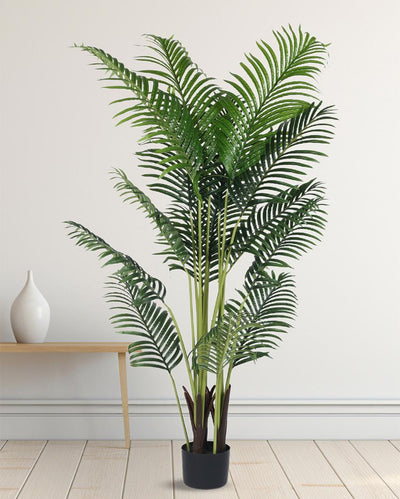 Areca Palm Real Touch Artificial Plant with Black Pot