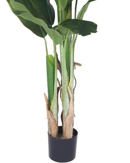 Artificial Bird Of Paradise Plastic Plants Banana With Black Pot