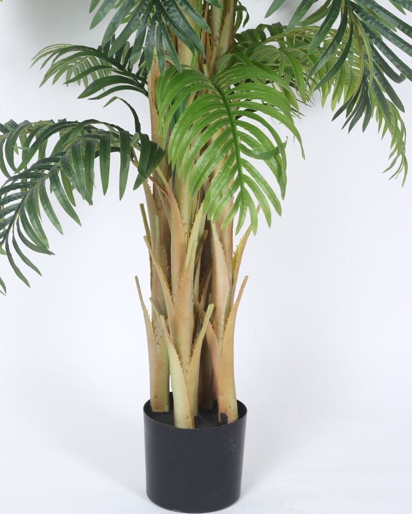 Artificial Areca Palm Plastic Plants With Black Pot | 6 Feet